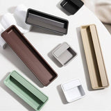 "Recessed drawer pulls in various colors, made of aluminum alloy, showcasing a minimalist design."