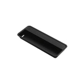"Black rectangular recessed drawer pull made of aluminum alloy, featuring a minimalist design."