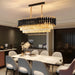 Fayadan Linear Crystal Chandelier - Dining Room Light Fixture