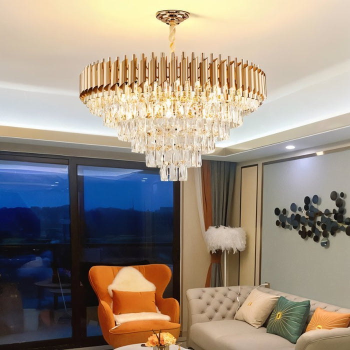 Fayadan Round Crystal Chandelier - Living Room Lighting