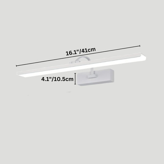"An LED vanity light with labeled dimensions, showcasing its sleek design and 41cm length."