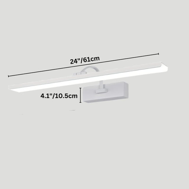 "An LED vanity light with labeled dimensions, showcasing its sleek design and 61cm length."