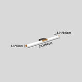 "A modern LED vanity light with labeled dimensions, showcasing its sleek design and size."