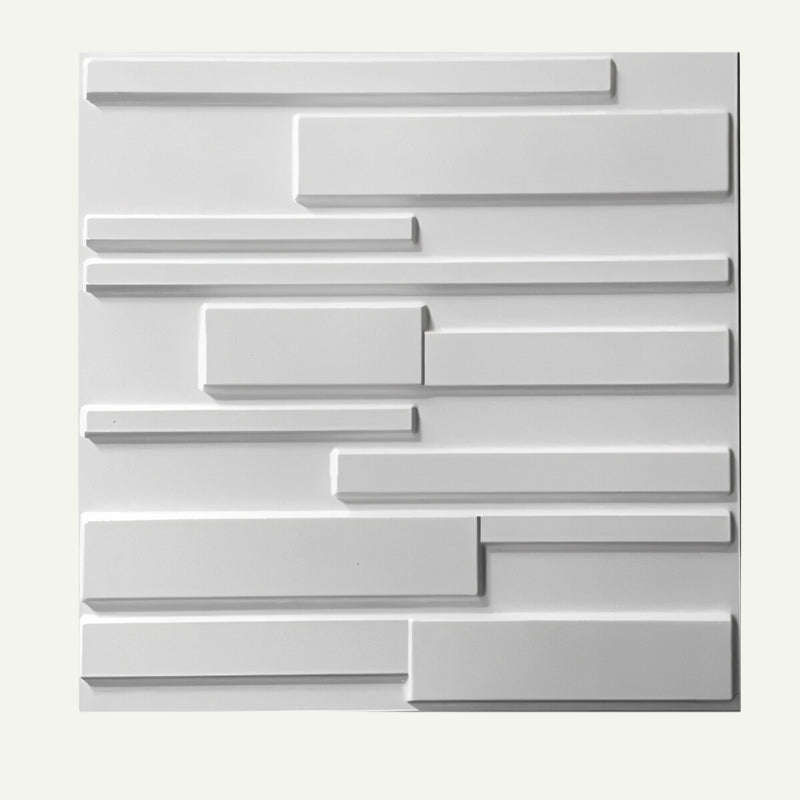 Gimnah Wall Panel with modern 3D geometric design in white PVC, ideal for interior wall decoration and easy installation.