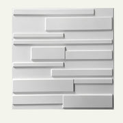 Gimnah Wall Panel with modern 3D geometric design in white PVC, ideal for interior wall decoration and easy installation.