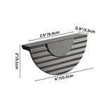 "Dimensions of a grey zinc drawer pull: 4 inches (10.3 cm) length, 2 inches (5.1 cm) height, 2.5 inches (6.4 cm) width, and 0.9 inches (2.3 cm) thickness."