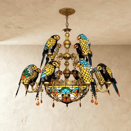 Glass Parrot Chandelier - Residence Supply