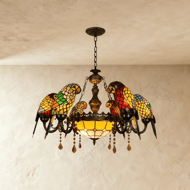 Glass Parrot Chandelier - Residence Supply