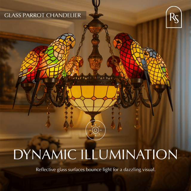 Glass Parrot Chandelier - Residence Supply