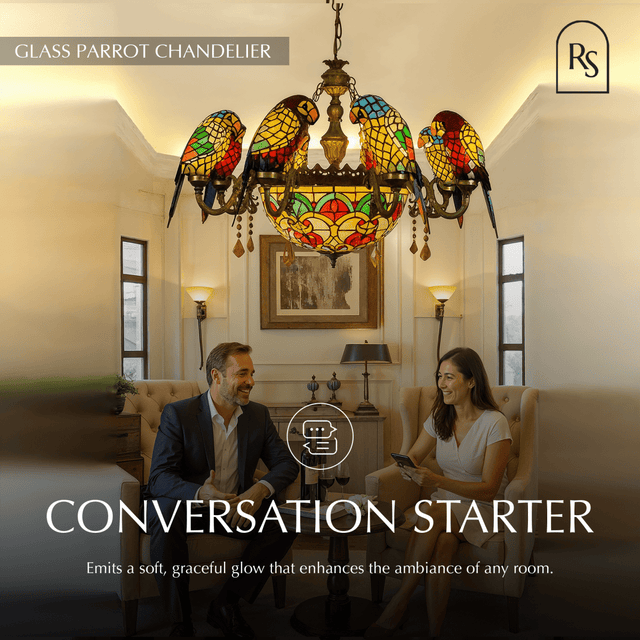 Glass Parrot Chandelier - Residence Supply