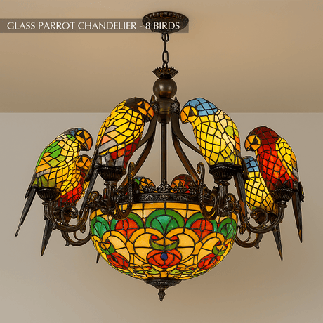 Glass Parrot Chandelier - Residence Supply