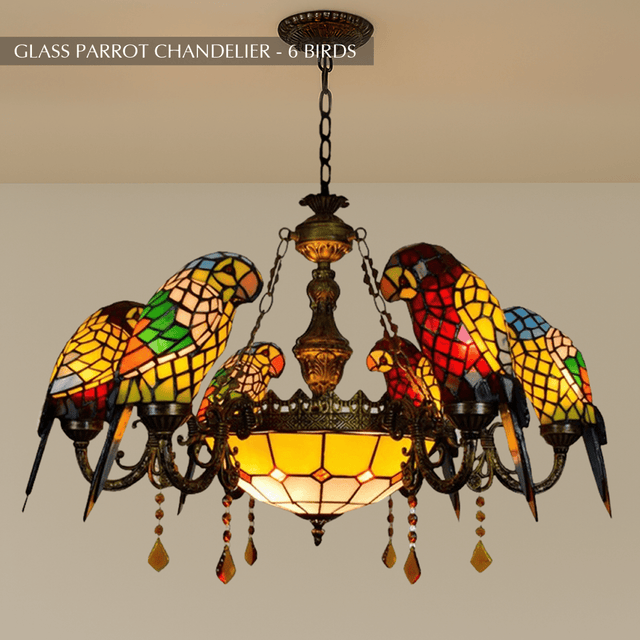 Glass Parrot Chandelier - Residence Supply