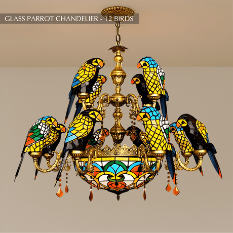 Glass Parrot Chandelier - Residence Supply