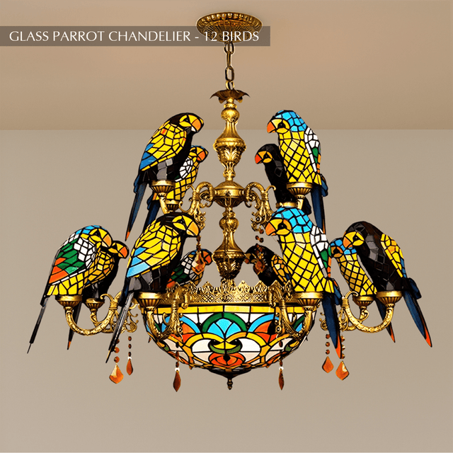 Glass Parrot Chandelier - Residence Supply