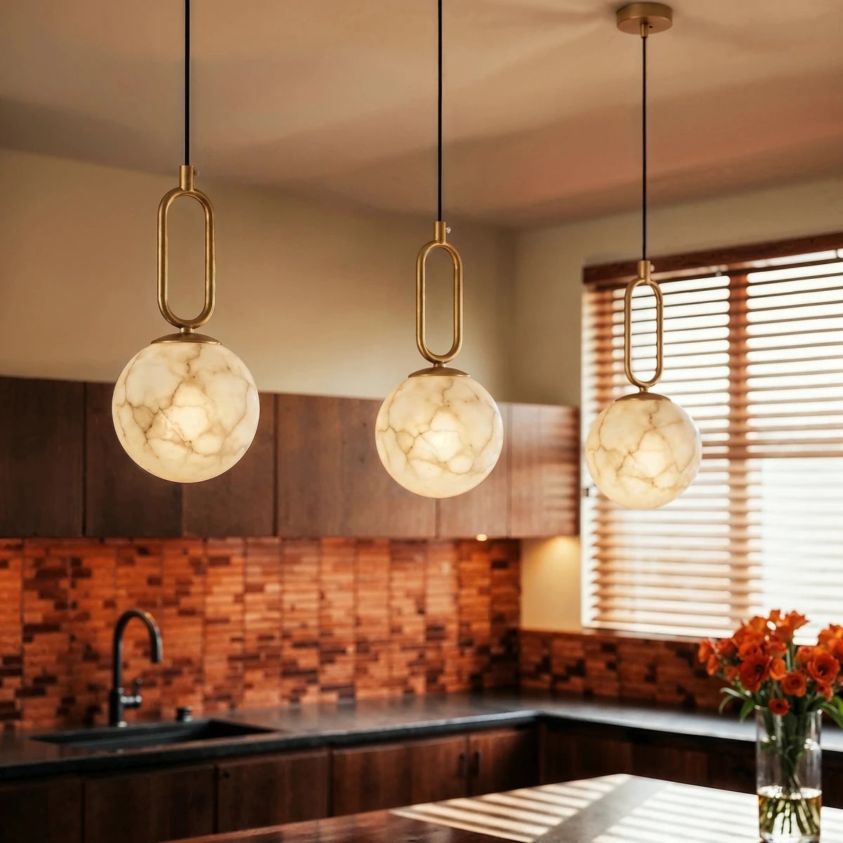 Gong Alabaster Pendant Light - Residence Supply