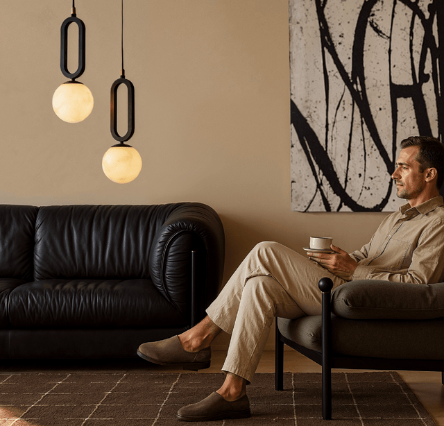 Gong Alabaster Pendant Light - Open Box - Residence Supply