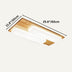 Ceiling light fixture with two white rectangular panels and a light wood finish, measuring 25.6 x 11.8 inches.