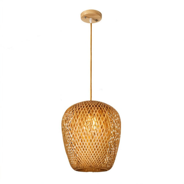Hand-Weaved Rattan Cocoon Pendant Light