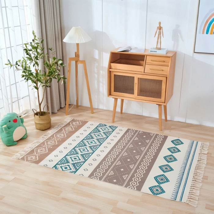 Hasbo Floral Area Rug: Bring the beauty of the garden indoors with this floral area rug, featuring blooming flowers and lush foliage that add a touch of natural elegance and freshness to your living space.