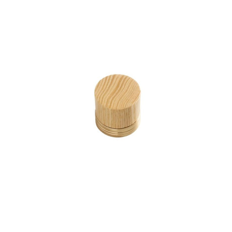 "A modern, minimalist light-colored wooden knob, designed for use in contemporary or rustic interiors."