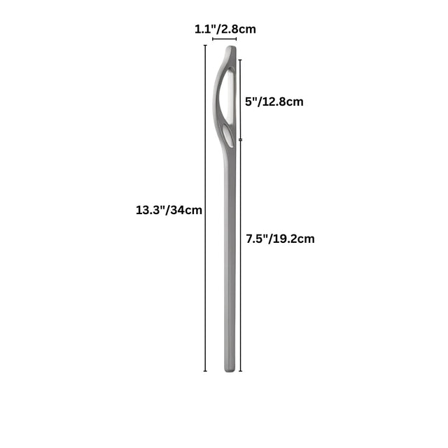 "Dimensions diagram of the Hazis pull bar, showing measurements for length, width, and depth."