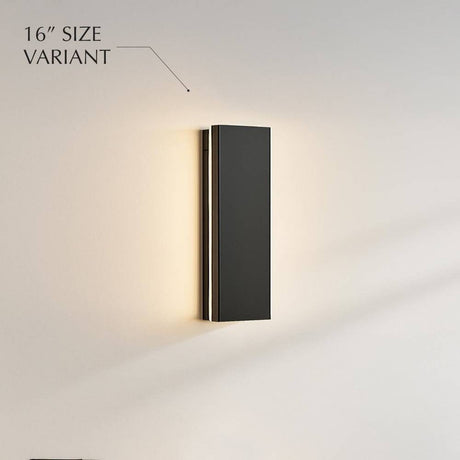 16-inch Helios LED Outdoor Wall Lamp variant in black, perfect for compact exterior spaces needing sleek lighting.