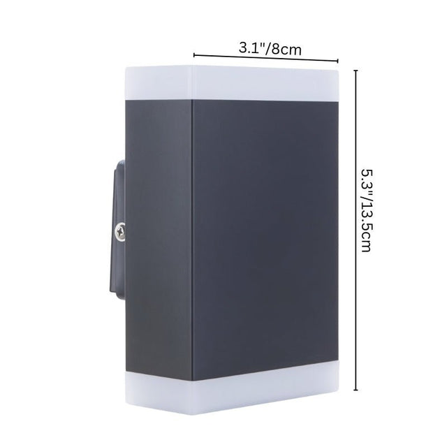 "Small Helor wall lamp with dimensions 3.1 inches (8 cm) in width, 5.3 inches (13.5 cm) in height, offering soft, dual-direction illumination for modern spaces."