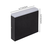 "Large Helor wall lamp with dimensions 5.7 inches (14.5 cm) in width, 5.3 inches (13.5 cm) in height, perfect for indoor and outdoor use with a sleek design and balanced illumination."