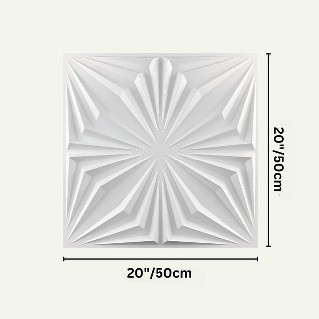 Hite PVC Wall Panel measuring 20x20 inches with 3D starburst design. Easy to install and perfect for waterproof wall upgrades.