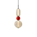 Horiz Pendant Light featuring a stacked, cream-colored frosted and red glass design against a plain white background.