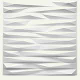 Huati Wall Panel with 3D geometric design in white PVC, ideal for modern interior wall decoration and easy installation.
