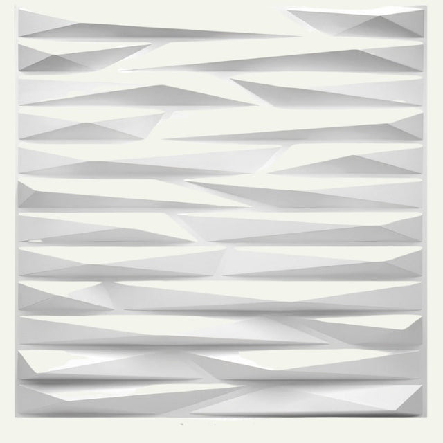 Huati Wall Panel with 3D geometric design in white PVC, ideal for modern interior wall decoration and easy installation.