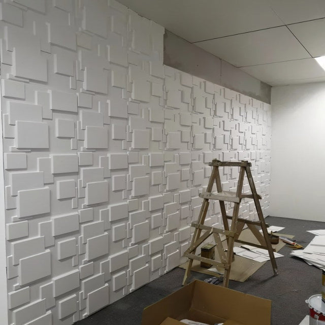 Hurain PVC Wall Panels being installed in a room, highlighting their lightweight design and DIY-friendly application.