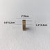 Walnut wood bar pull with dimensions labeled, displayed on white textured background.
