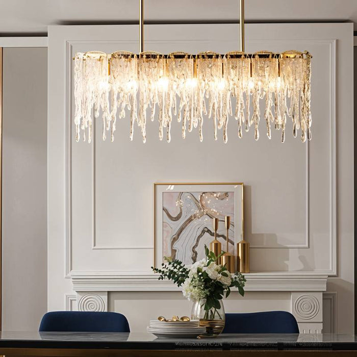 Icy Chandelier above the Dining Table - Residence Supply