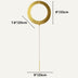 Gold ring pendant light with chain against a white background, shown with dimensions.