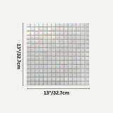 Kacakar Mosaic Tiles sheet measuring 13x13 inches, showcasing uniform iridescent tiles for versatile wall panel applications.