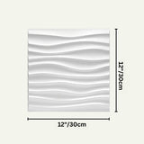 Kerso Wall Panel with dimensions 12x12 inches, showcasing its compact size and elegant wave design for easy wall installation.