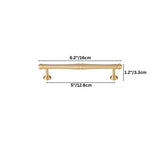 "Dimensions of a brass Knox pull bar handle."