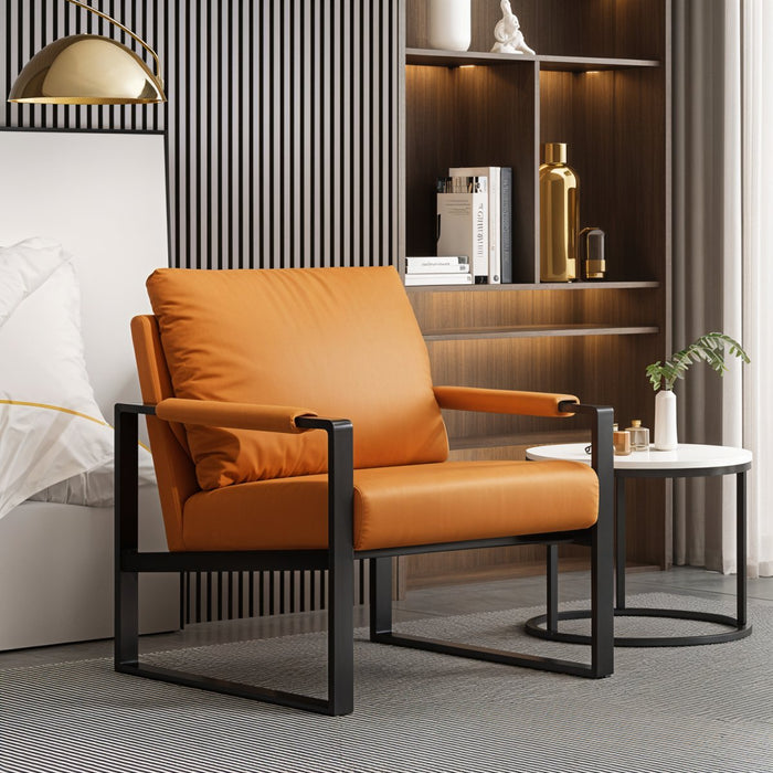The Kraesio Arm Chair features a sleek and modern design with clean lines and a comfortable silhouette, making it the perfect addition to any living space.