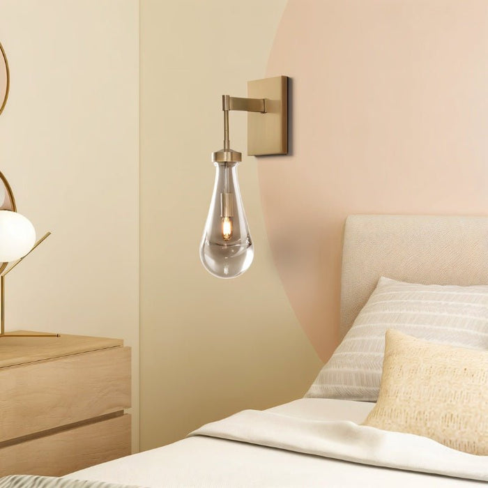 Kura Glass Tears Wall Sconce - Light Fixtures for Bedroom Lighting