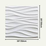 Single Lavic 3D wavy wall panel with dimensions 20x20 inches (50x50 cm), showing its sculpted wave pattern and square shape.