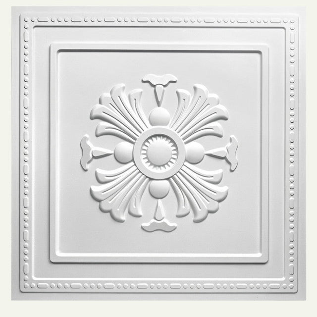 Lberin Wall Panel with embossed floral design in white PVC, measuring 20x20 inches, ideal for decorative interior wall applications.