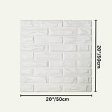 Libtu Wall Panel measuring 20x20 inches, featuring a 3D white brick design for easy-to-install PVC wall paneling.