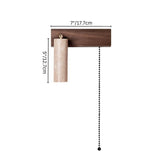 "Dimensions of the Lindr bedside wall lamp, designed for modern, minimalistic spaces with a natural wood and stone finish."