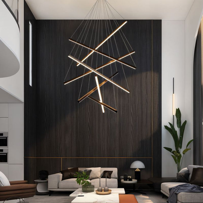 Linear Bar Chandelier - Modern Lighting Fixture for Living Room