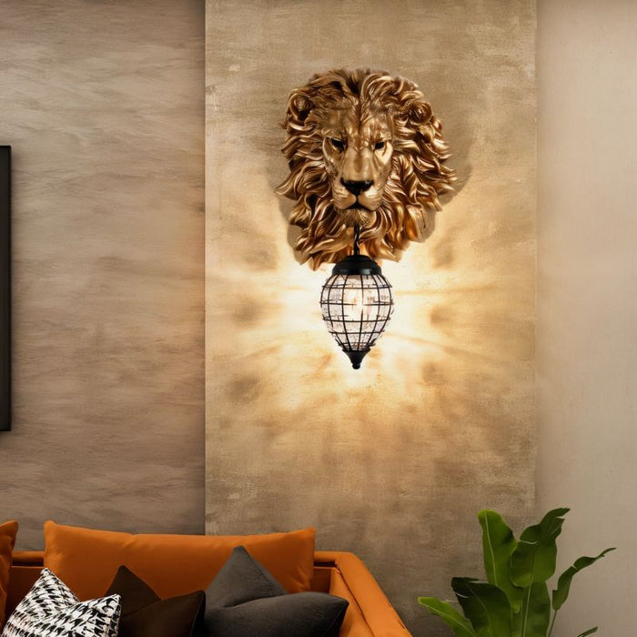 Lion Head Wall Lamp - Modern Lighting for Living Room