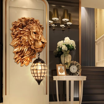 Lion Head Wall Lamp - Light Fixtures