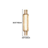 "Dimensions of a small modern cylindrical wall lamp featuring metal and textured crystal."