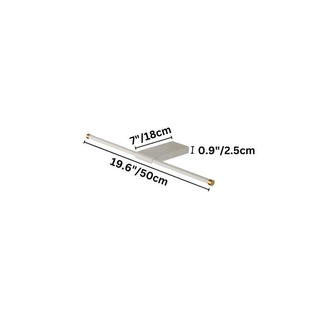 "Dimensions of the 50cm Lisorva wall lamp, a sleek and functional metal and PC fixture with brass accents, ideal for modern bathroom vanity lighting."